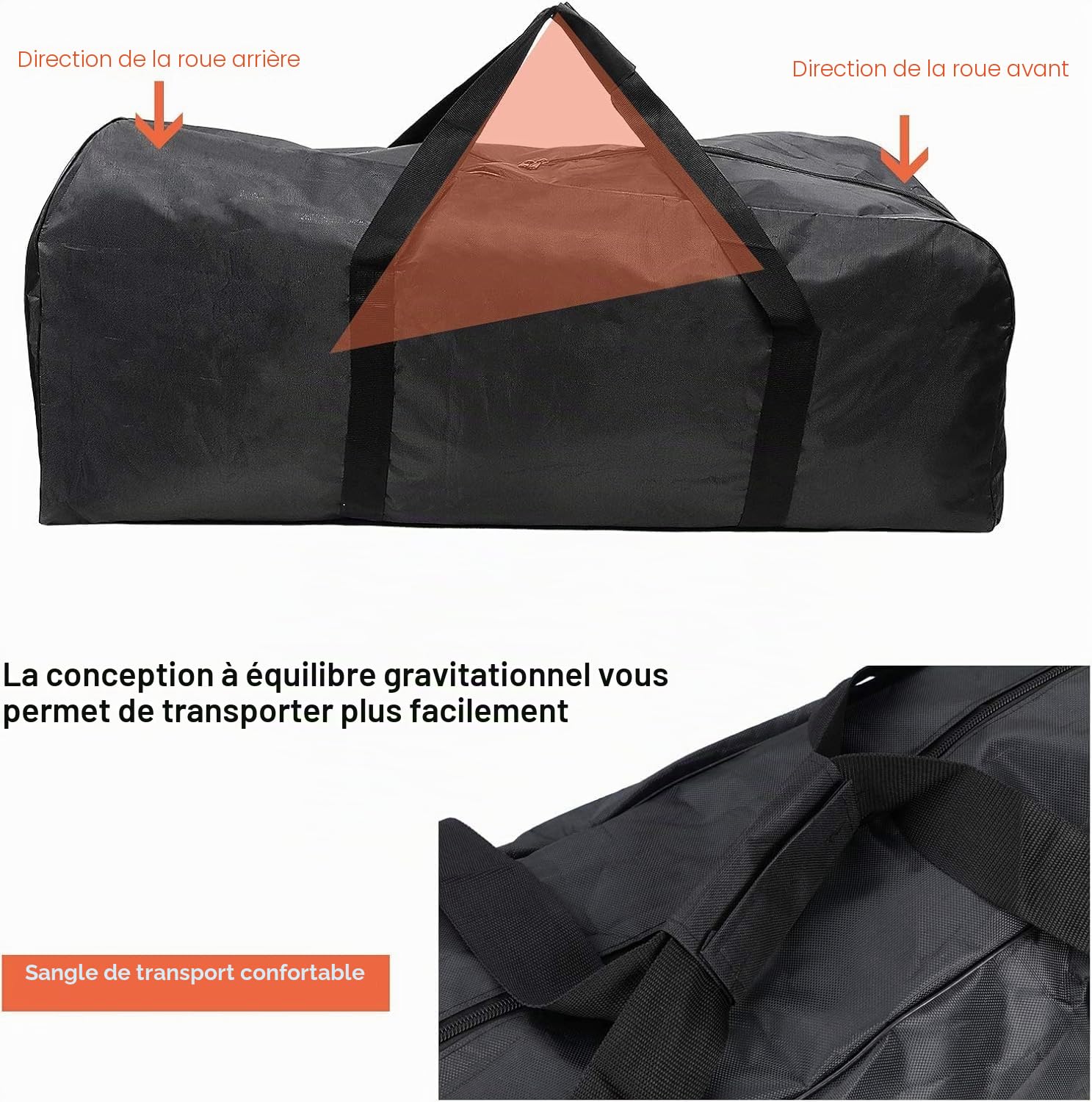 Sac pour trottinette électrique Coptiner, sac de rangement pliable pour Xiaomi Mijia M365 (Pro), transport en tissu Oxford avec sangles ajustables, fermeture à boucle, poche de rangement