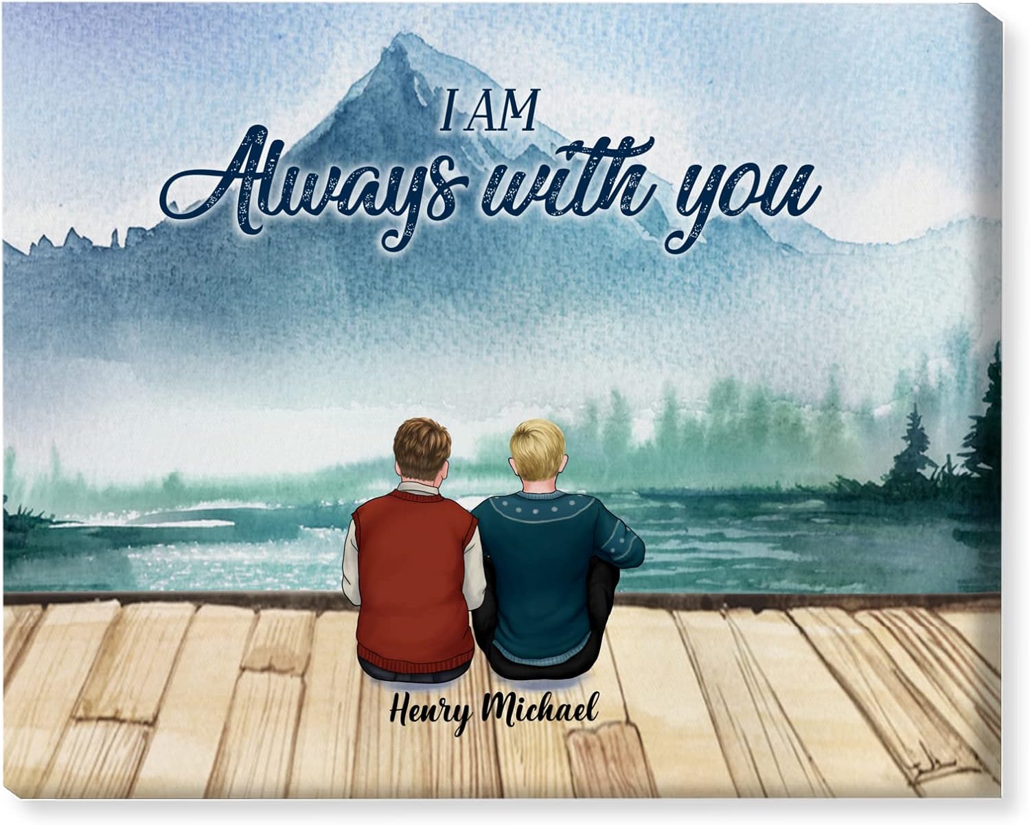 GOSSBY Personalized Custom Canvas (Mother and Father) I'm always with you Custom Canvas Prints For Family, Personalized Wall Art Print Your Photo on Canvas, Custom Family Picture Artwork for Family Be