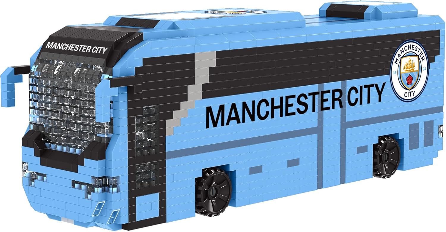 Man City brxlz: FOCO ly Licensed Manchester City FC Football BRXLZ Bricks 3D Coach Toy Model - Construction Toy - 1...…
