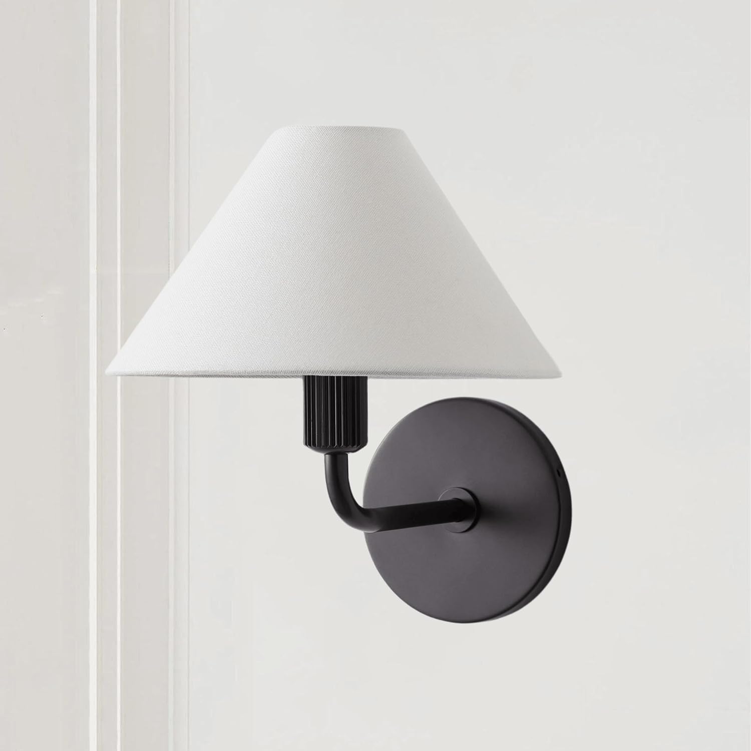 Elegant Linen Glow Sconce, Modern Fabric Wall Sconce, Tapered Shade ...