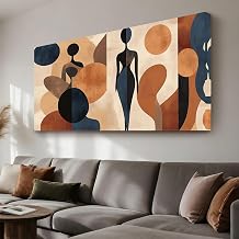 Iallbin Abstract Canvas Wall Art, Large Wall Art for Living Room, for Wall Modern Paintings Wall Decor Living Room (Abstract, Orange and black, 58L x 29W)