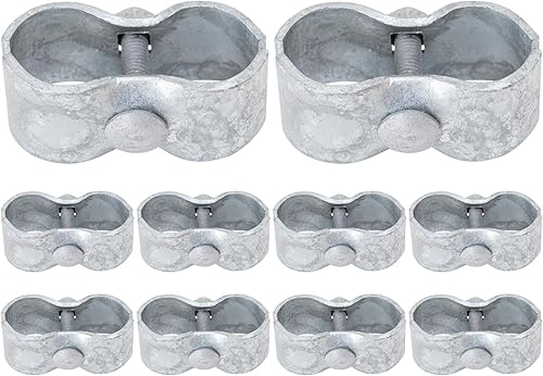 Abrazaderas para panel de perrera de 1-38 pulgadas, abrazaderas de panel de valla de eslabones de cadena, abrazaderas para perrera para tubería de