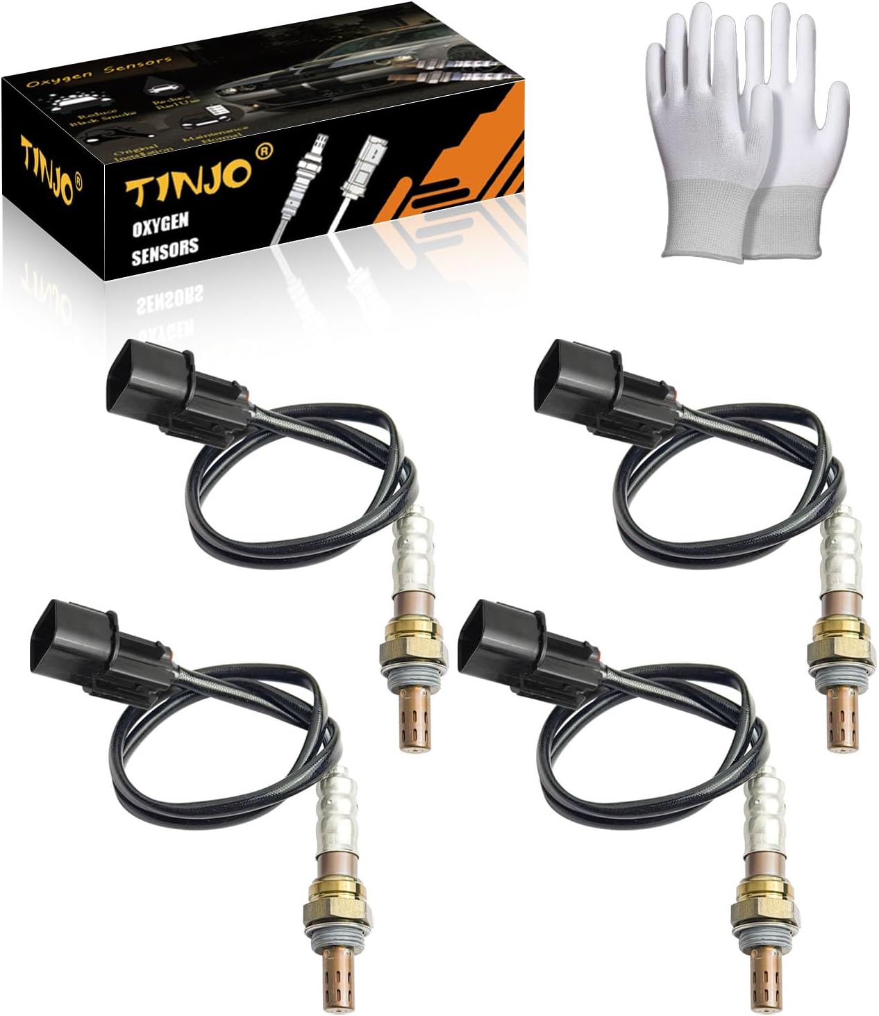 4Pcs O2 Oxygen Sensor Upstream & Downstream Compatible for 2009-2012 Hyundai Genesis 4.6L, for 2012-2015 Genesis 4.6L, for 2009-2011 Kia Borrego 4.6L, Oxygen O2 Sensor Replaces OE# 234-4240 234-4262