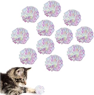 AUEAR, 20 Pack Dye Free Cat Crinkle Balls 2