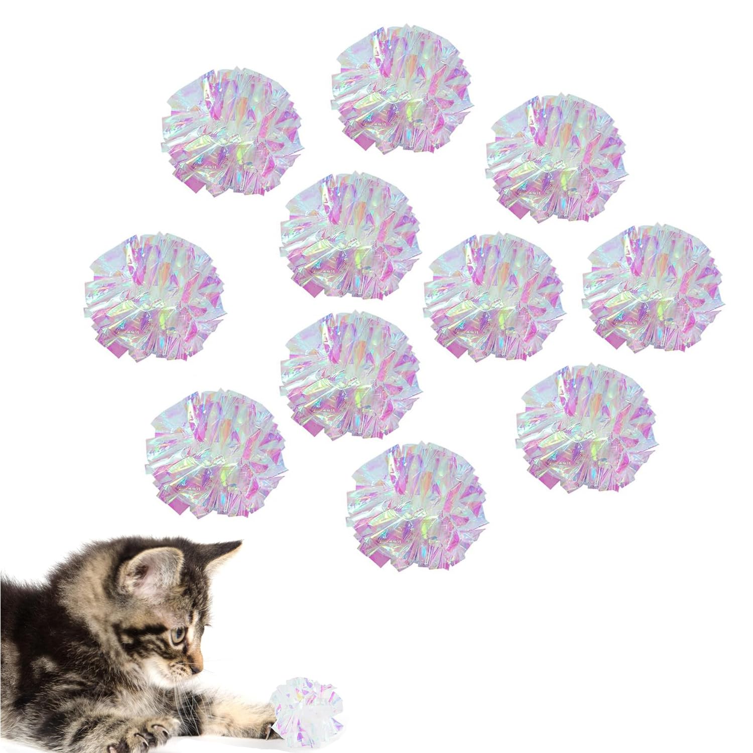 Bolas Mylar Para Gatos - Pack Com 20 Unidades Com Som