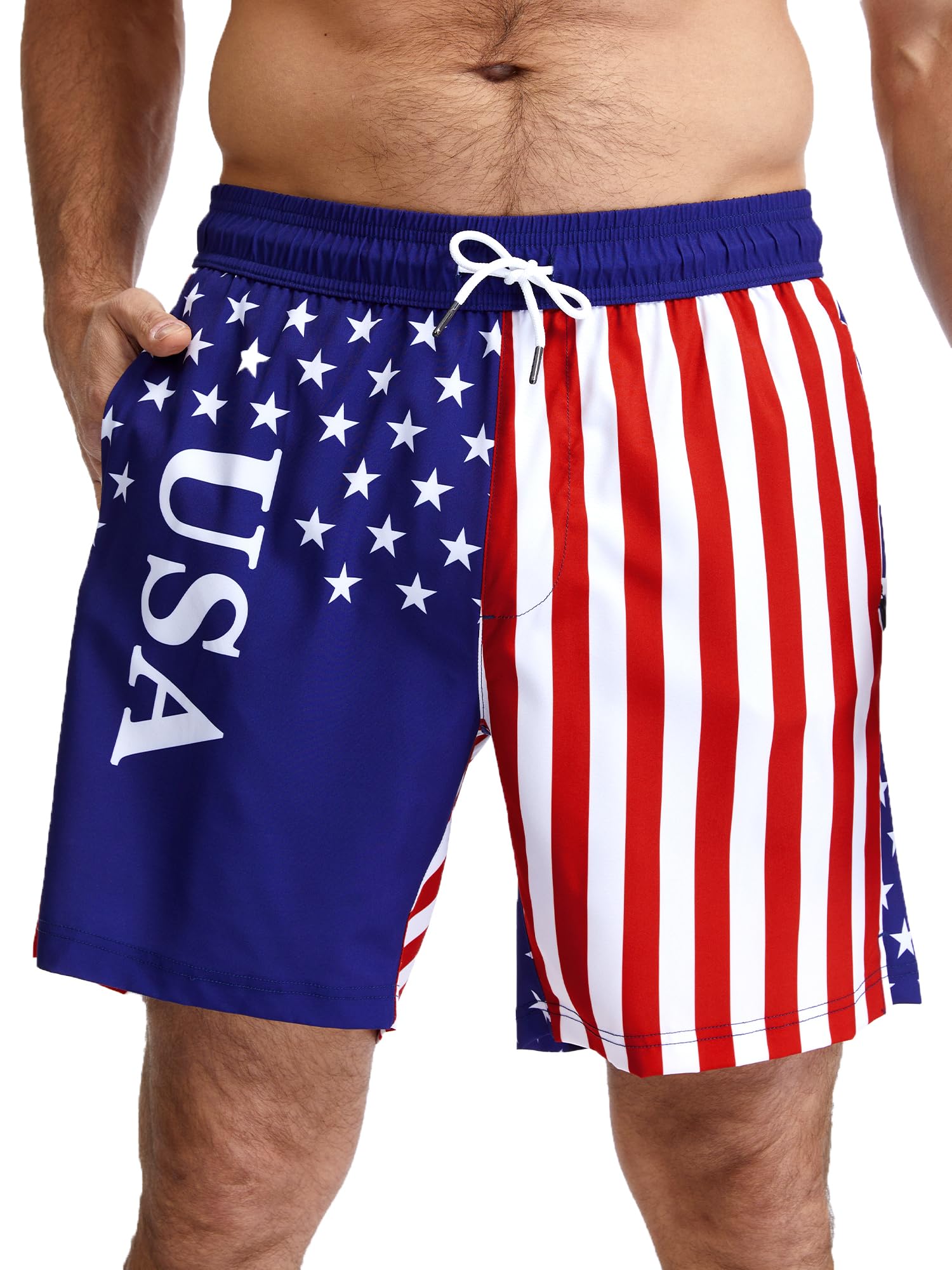 Ultrafun Mens Swim Trunks with Compression Liner 7 Inch Inseam Quick Dry 2 in 1 Swimming Board Shorts Swimsuit for Men