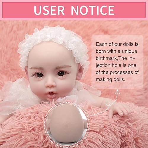 Miniatura 2 de QIAOYIQIAO Muñecas de bebé de cuerpo completo de silicona de 18.5 pulgadas, con ojos abiertos calvos, aspecto real, bebé recién nacido, sin vinilo,