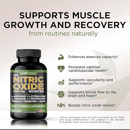 Miniatura 7 de Gade Nutrition Ashwagandha con raíz de maca, hierba de cabra cachonda, turkesterona, tribulus terrestris, panax ginseng + refuerzo de óxido nítrico,