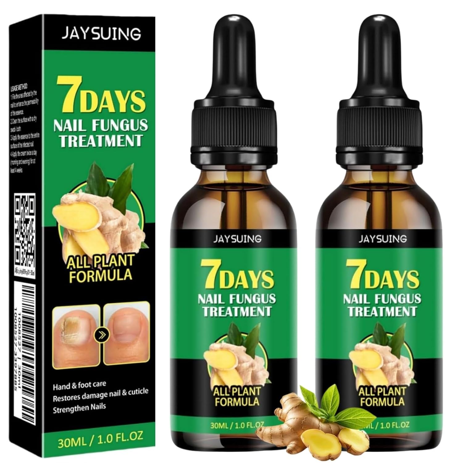 Ginger Nail Treatment Serum – Moisturize the Cuticle & Strengthen Nails and Helps Nails Healthy Grow, 1 fl.oz (Pack of 2) Ginger Nail Treatment Serum – Moisturize the Cuticle & Strengthen Nails and Helps Nails Healthy Grow, 1 fl.oz (Pack of 2)