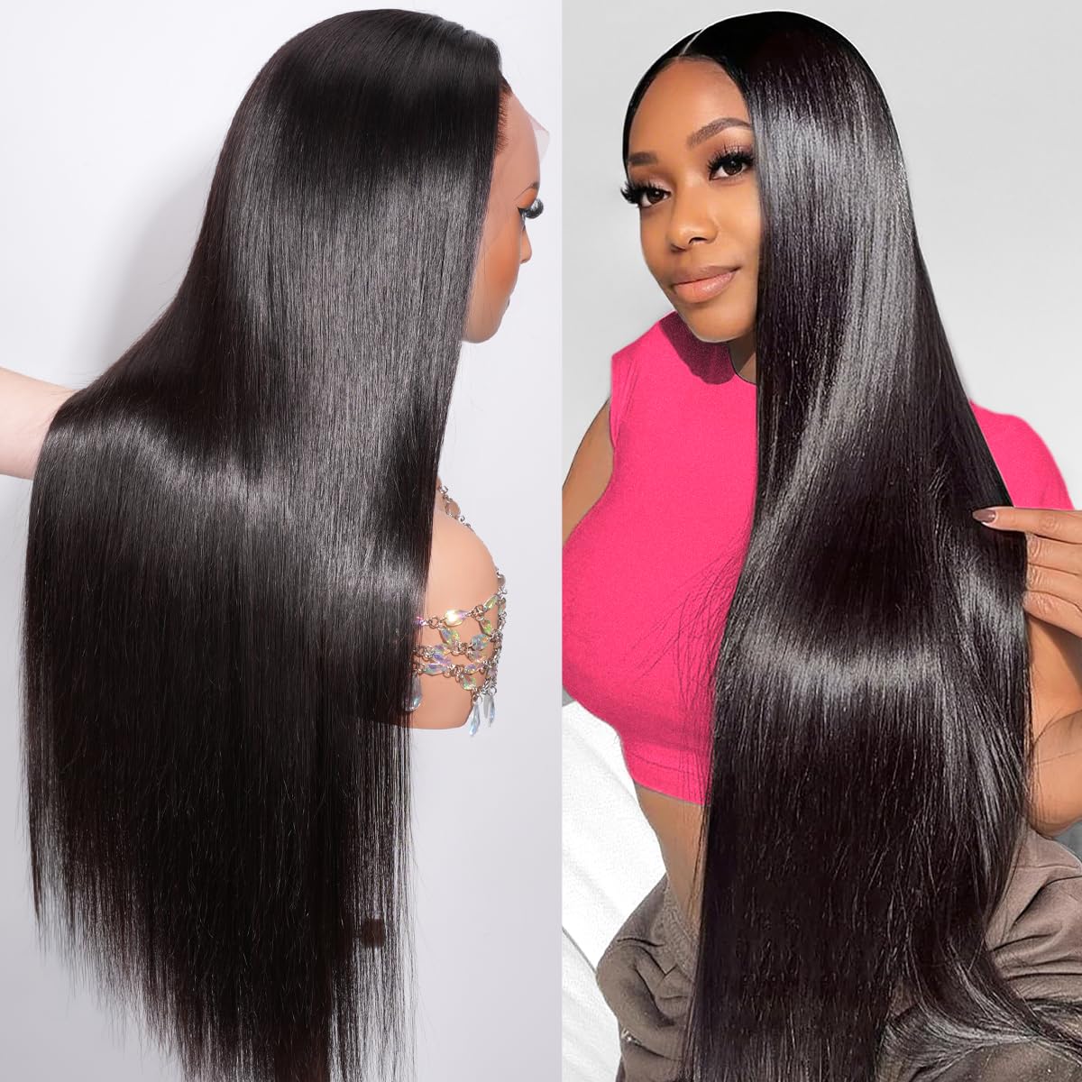 Amazon.com : Hermosa 13x6 HD Lace Front Wigs Human Hair 180