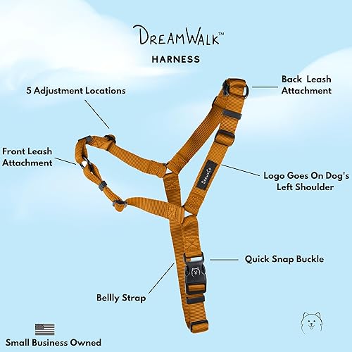 Miniatura 2 de ShawnCo Dream Walk - Arnés para perro sin tirones, ajustable, cómodo, fácil de usar, para ayudar a dejar de tirar, para perros pequeños, medianos y