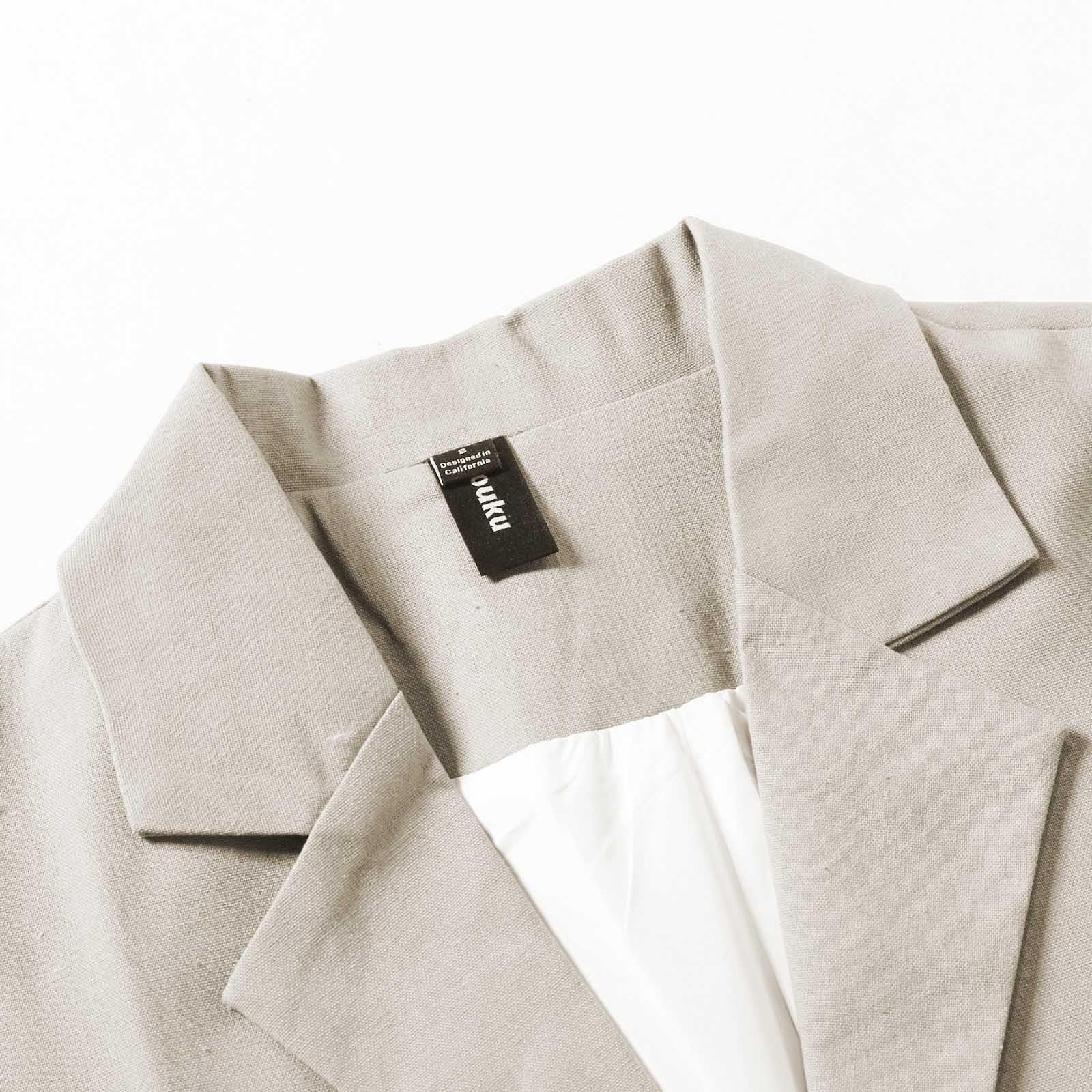 Sakko Chaqueta de algodón y lino para hombre, monocromo, con 3 botones, formal, chaqueta de negocios, corte ajustado, elegante, chaqueta de traje para fiestas, citas, bailes, bodas