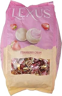 كيس لكزس شوكولاتة بيضاء محشوة بكريمة الفراولة من ايه ان ال، 1 كجم