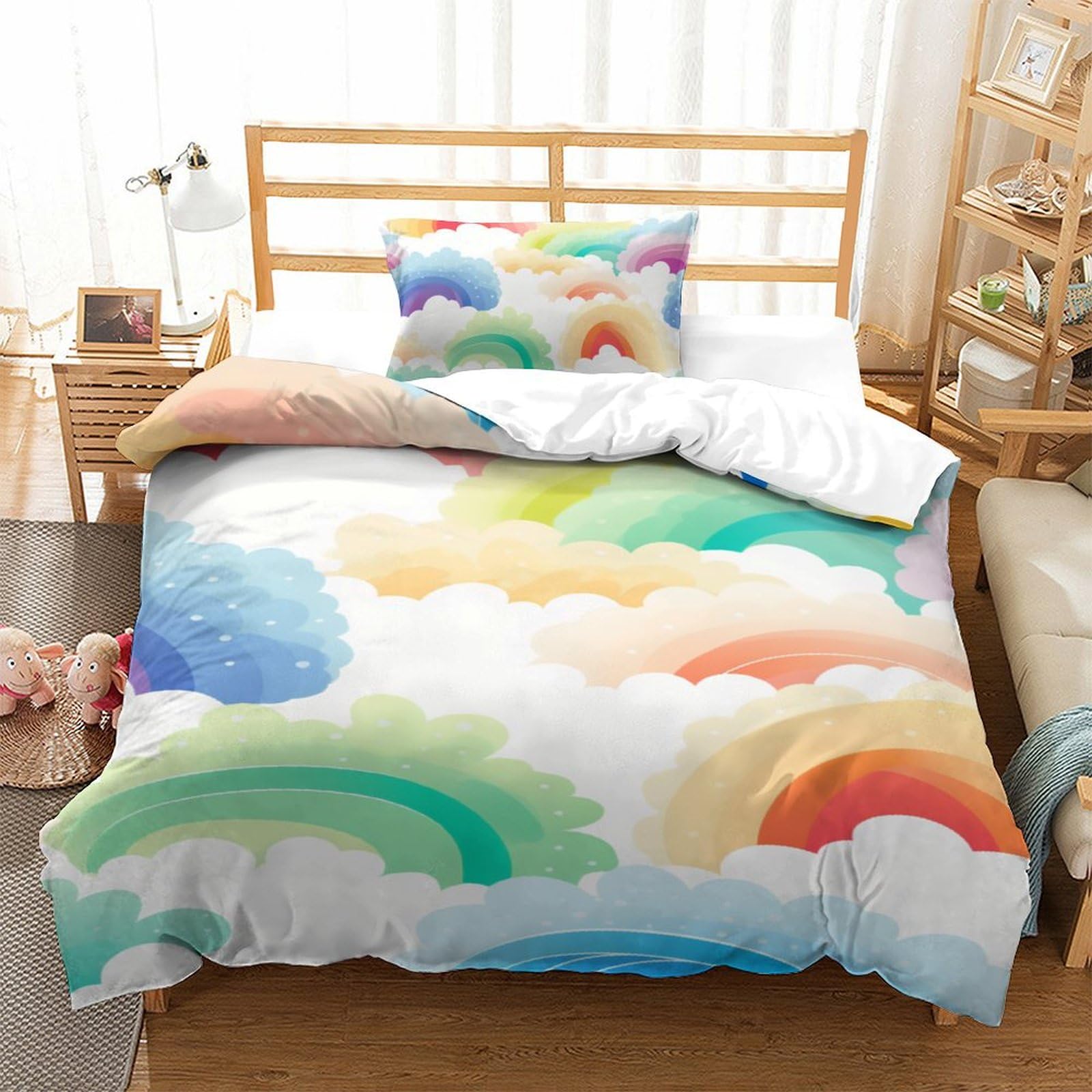Housse de couette arc-en-ciel pour transformer une chambre