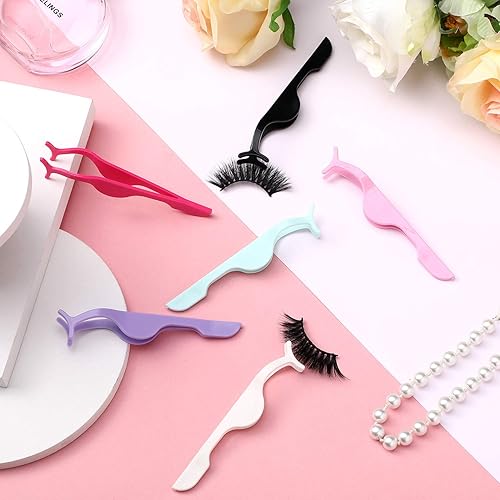 Miniatura 6 de 42 piezas de herramientas aplicadoras de pestañas postizas, paquete individual, pinzas de extensión de pestañas de plástico, clip removedor auxiliar