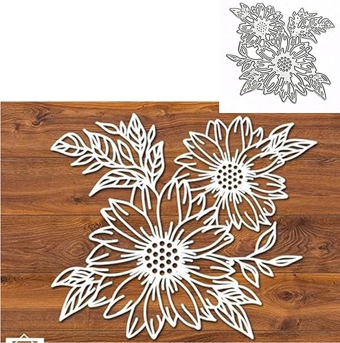 Troqueles de metal con hojas de flores, hojas de girasol, plantillas de corte de boda para álbumes de recortes, manualidades, álbumes de recortes,