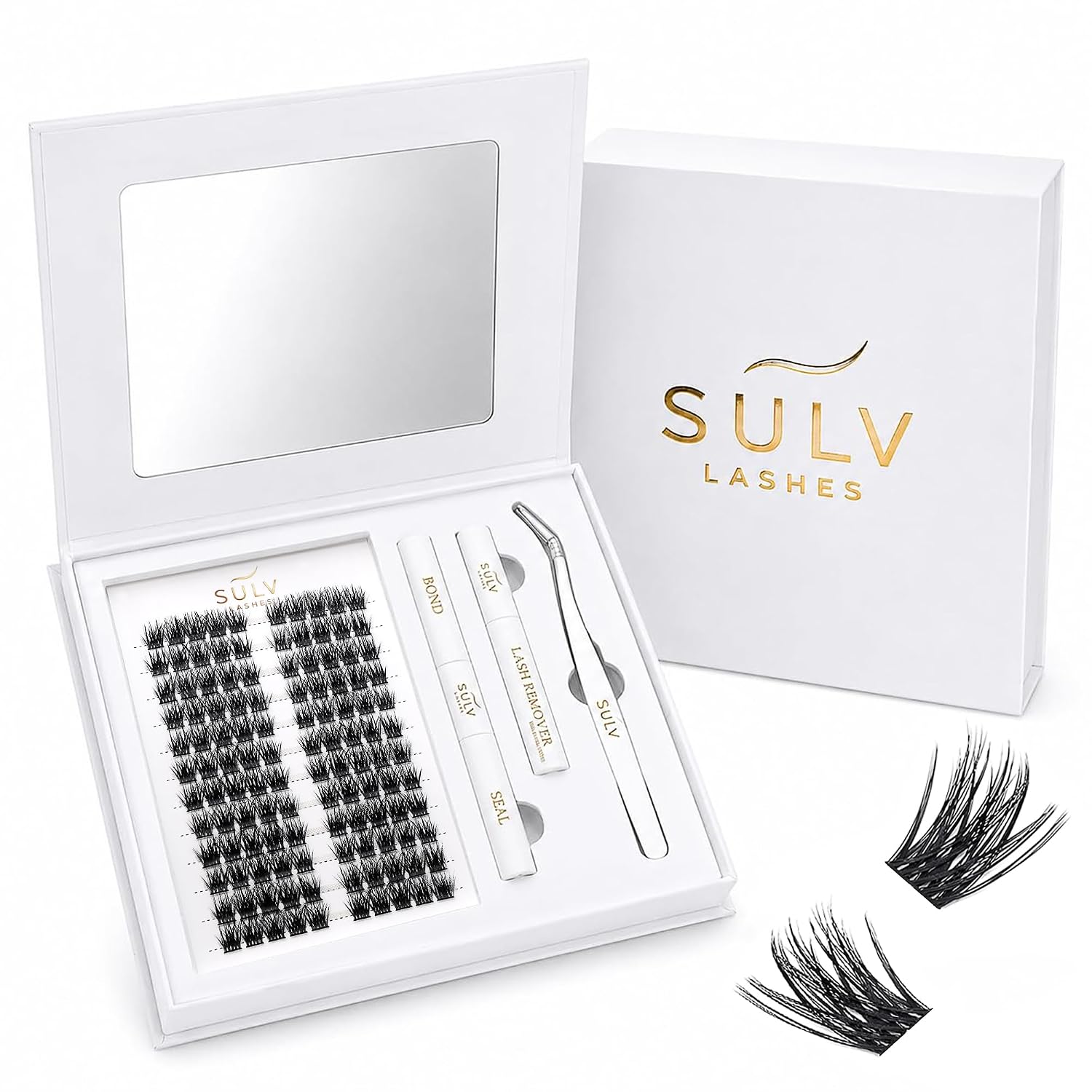 SULV Natural Wispy Lash Clusters Kit 10-14mm Preglued Lash Clusters CC Curl