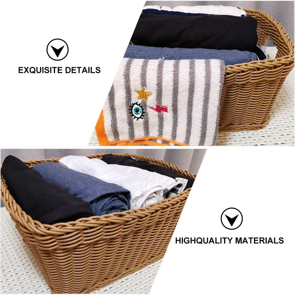 1 Rattan Storage Basket Pc Wicker Dirty Clothes Storage Basket Woven Laundry Hamper Seagrass Laundry Hamper (Coffee)