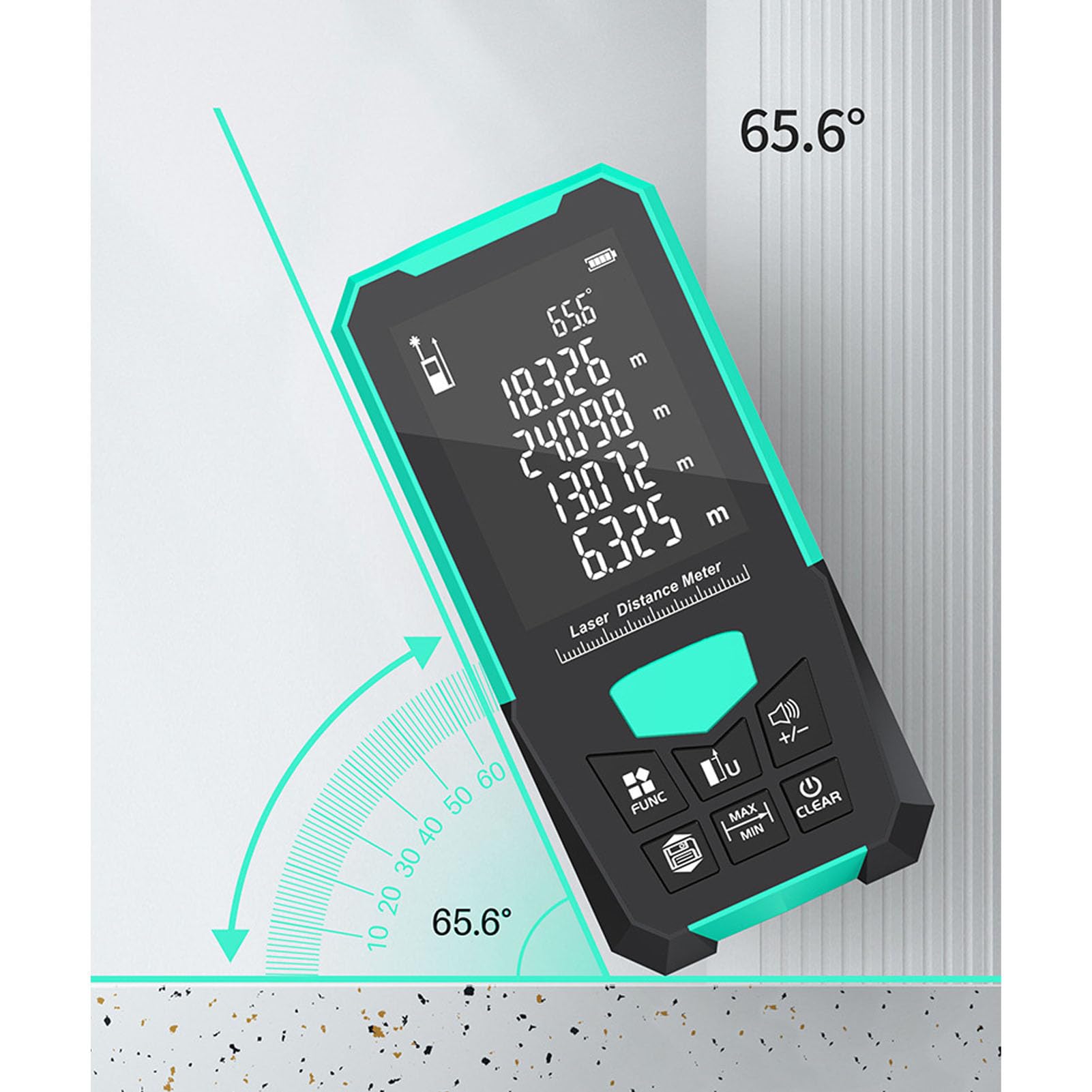 Medidor de Distancia láser Digital de Alcance de 200 m: Herramienta de medición láser Multifuncional con Pantalla retroiluminada HD de 2,4 Pulgadas y Sensor de Nivel electrónico,
