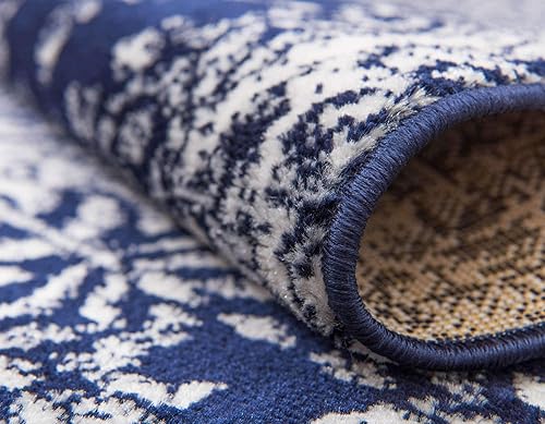 Miniatura 6 de Unique Loom - Tapete rectangular de 9 x 12 pies, estilo clásico y tradicional, colección Sofía, modelo 3138656, color beige., Polipropileno, Azul