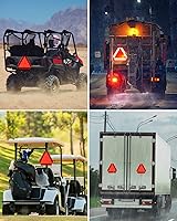 Vista 6 de Sweetapril Cartel de Vehículo de Movimiento Lento, Triángulo de Vehículo de Movimiento Lento de Aluminio Libre de Óxido, 14"X16", 40-Mil de Grosor