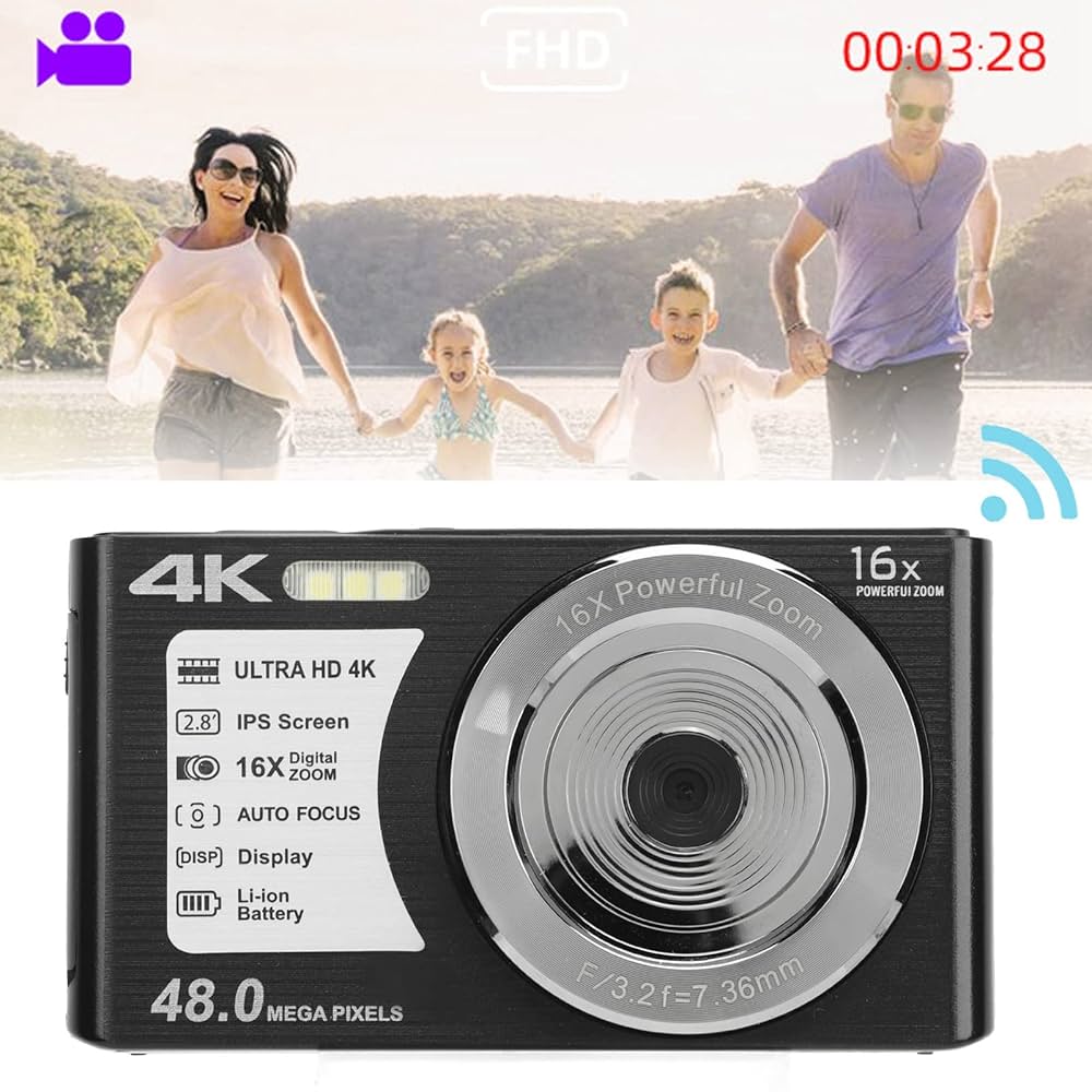 高画質・多機能デジタルカメラ 48MP／4K対応 Amazon | 4Kデジタルカメラ、48MPオートフォーカスコンパクト