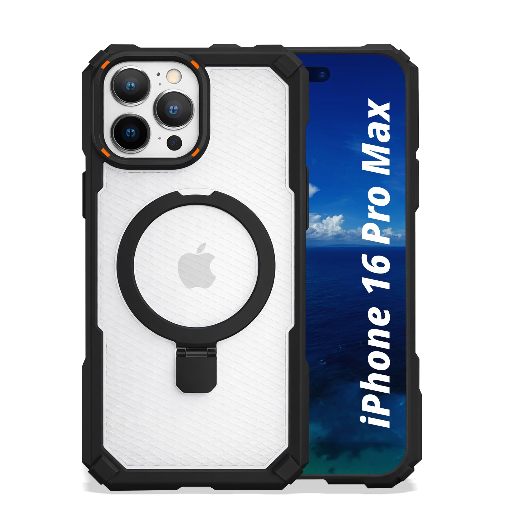 AIBEX Transparent Back Cover Compatible for Samsung Galaxy S24 Ultra|Mag-Saf Magnetic Ring Kickstand |Shockproof Dual Layer Military Grade Drop Protection Armor Case|Wireless Charging Support - Black — Amazon image 26