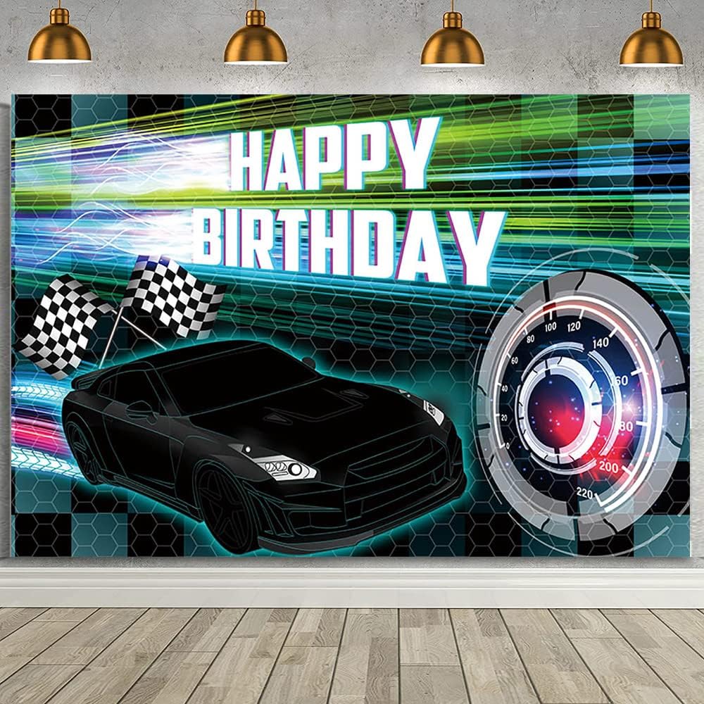 Amazon.com : MEHOFOND 7x5ft Racing Birthday Backdrop, Happy Birthday ...