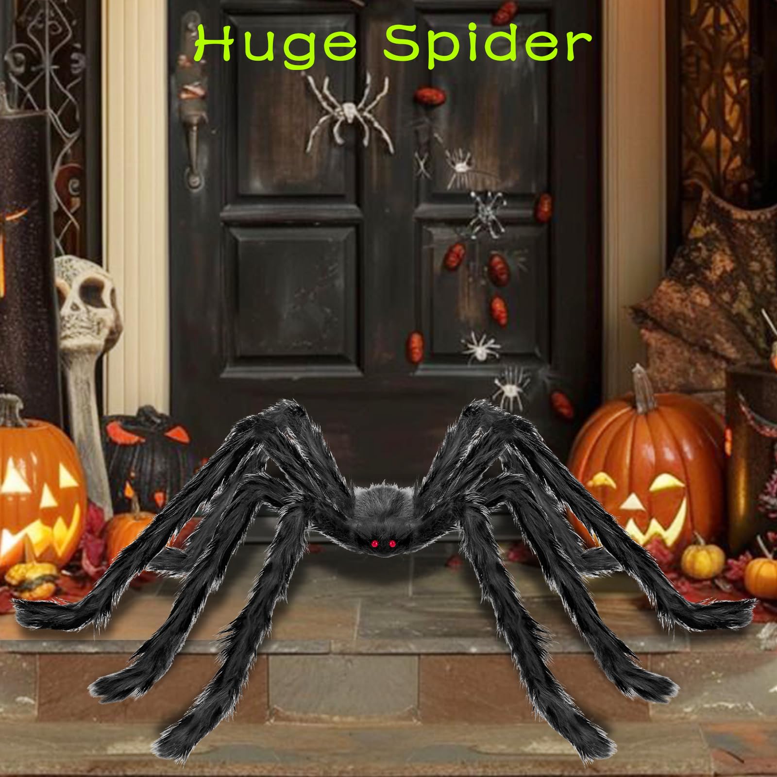 Halloween gigantyczne sztuczne pająki, dekoracje halloweenowe, dekoracje na zewnątrz, dekoracje halloweenowe do wewnątrz, straszne dekoracje, czarne, na imprezę