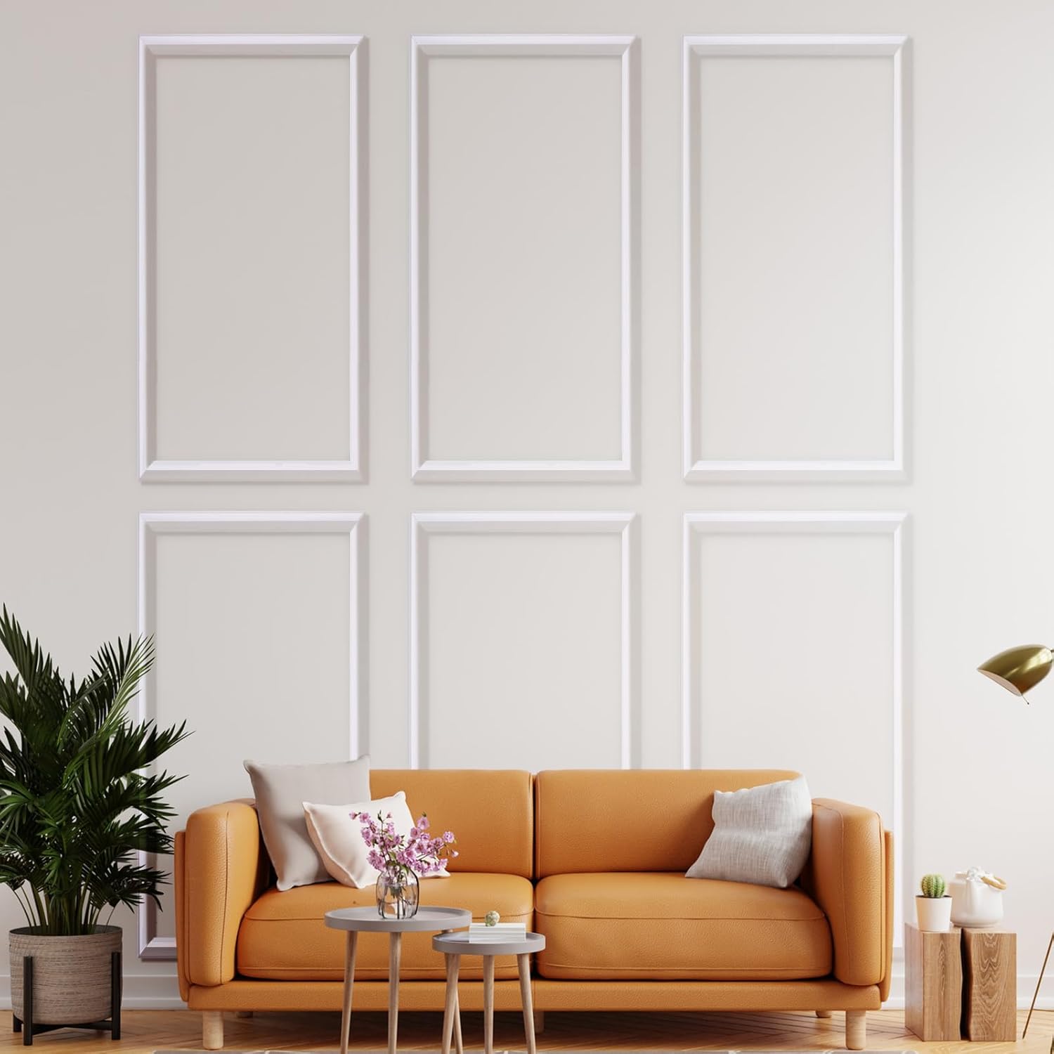 3 Set Wall Molding Kit, Premade Accent Molding Wainscoting Panel for Interior Wall Moulding Decor, Ready to DIY Assemble Wainscoting Accent Panel (54 x 24 in)