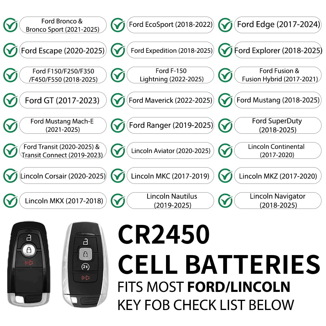 Key Fob Replacement Batteries for Ford/Lincoln - Key Features
