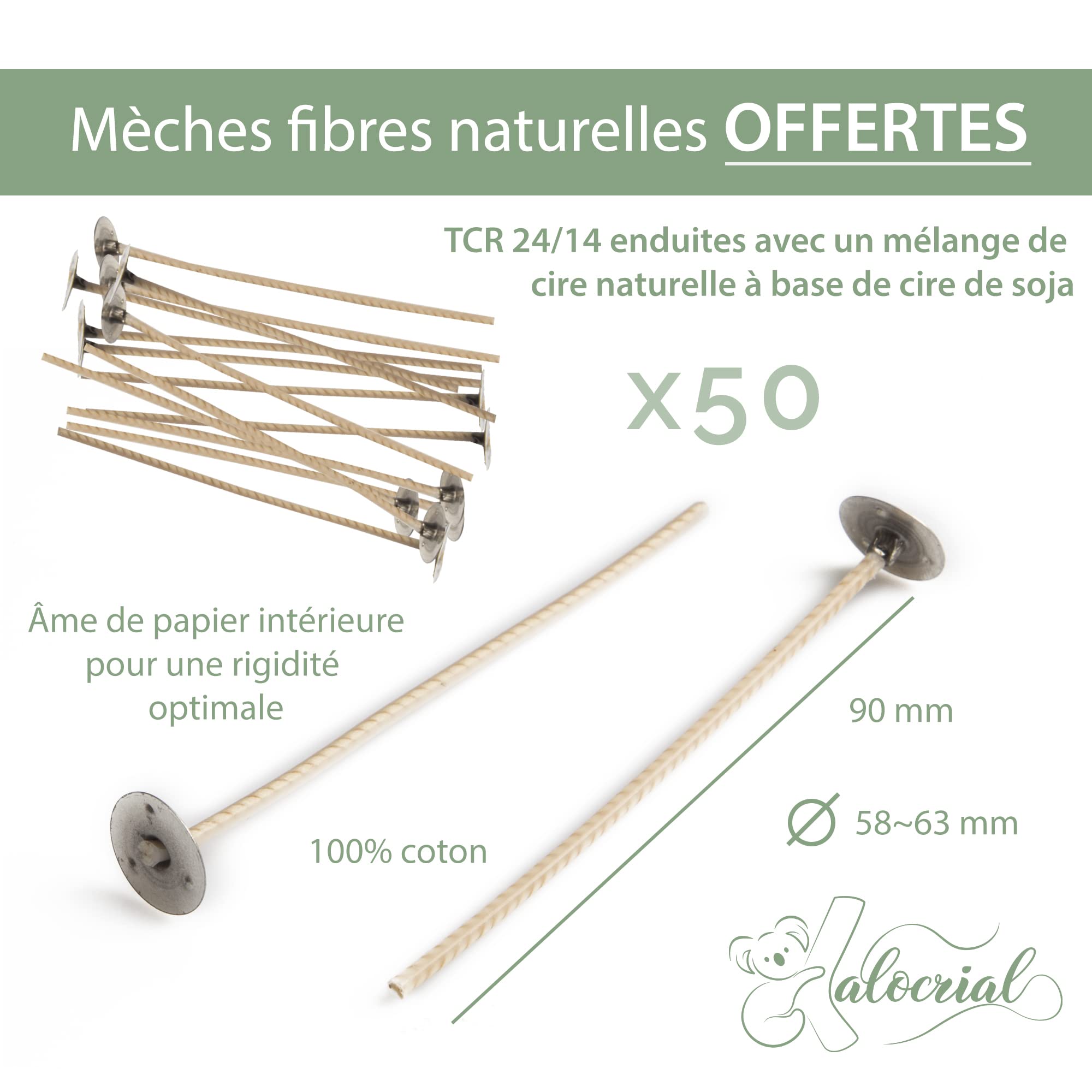 Soj - 100% natuurlijke plantaardige sojawas, 1 KG/2 kg/3 kg/20 kg E-BOOK 15 MÈCHES GRATIS! Productie van gegoten kaarsen, kaarswas, kaarswas, sojawas voor kaarsen, Frans merk 1 kg