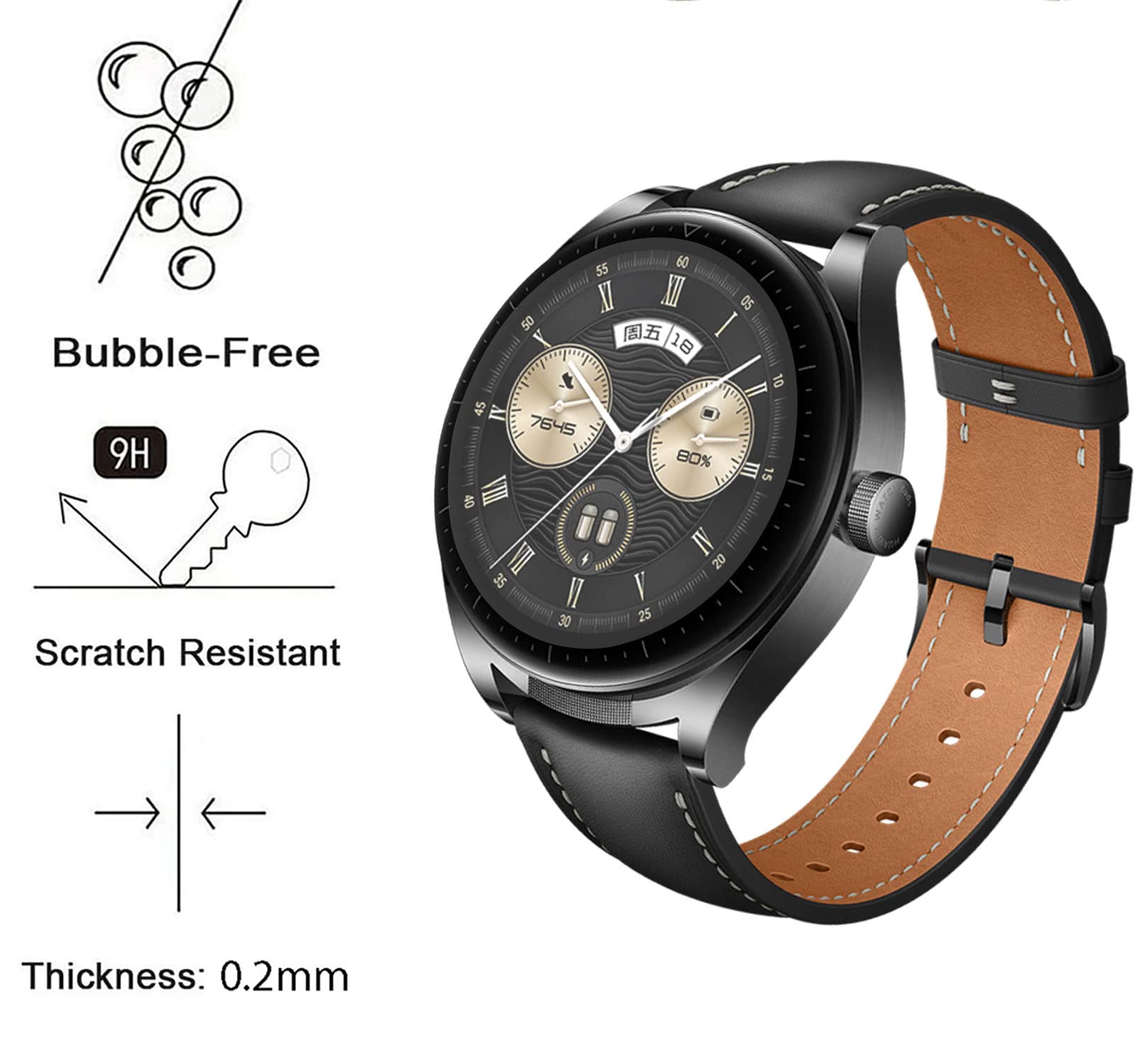 GIOPUEY 3 Pellicole Protettive Per Huawei Band 7 - Copertura Totale, Trasparenti, Anti-graffio