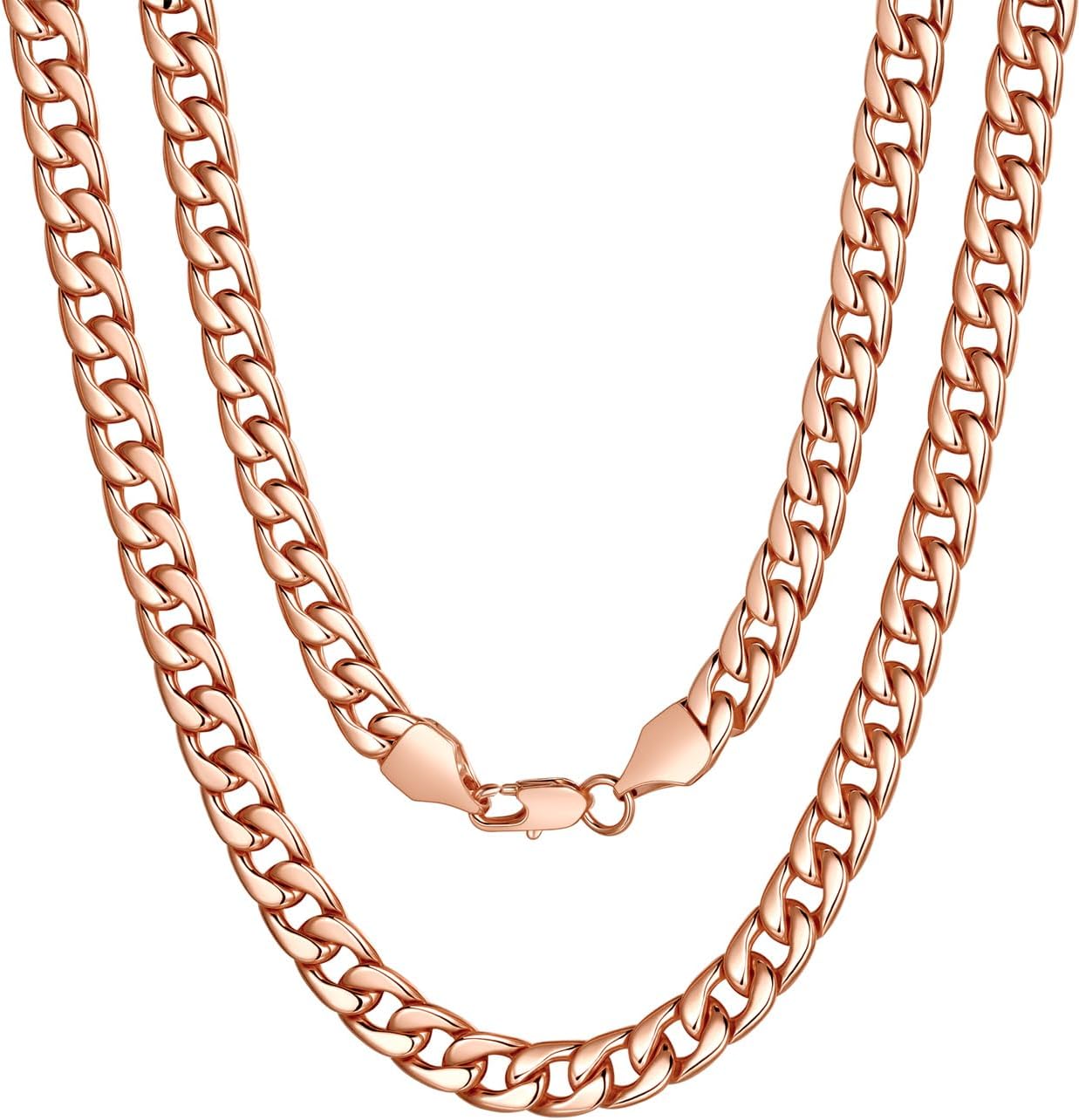 Cuban Link Chain for Men Women Stainless Steel Curb Necklace, 7/9/12/15 MM Chunky Chain Silver/Gold/Black Mens Hip Hop Jewelry 18''-30''