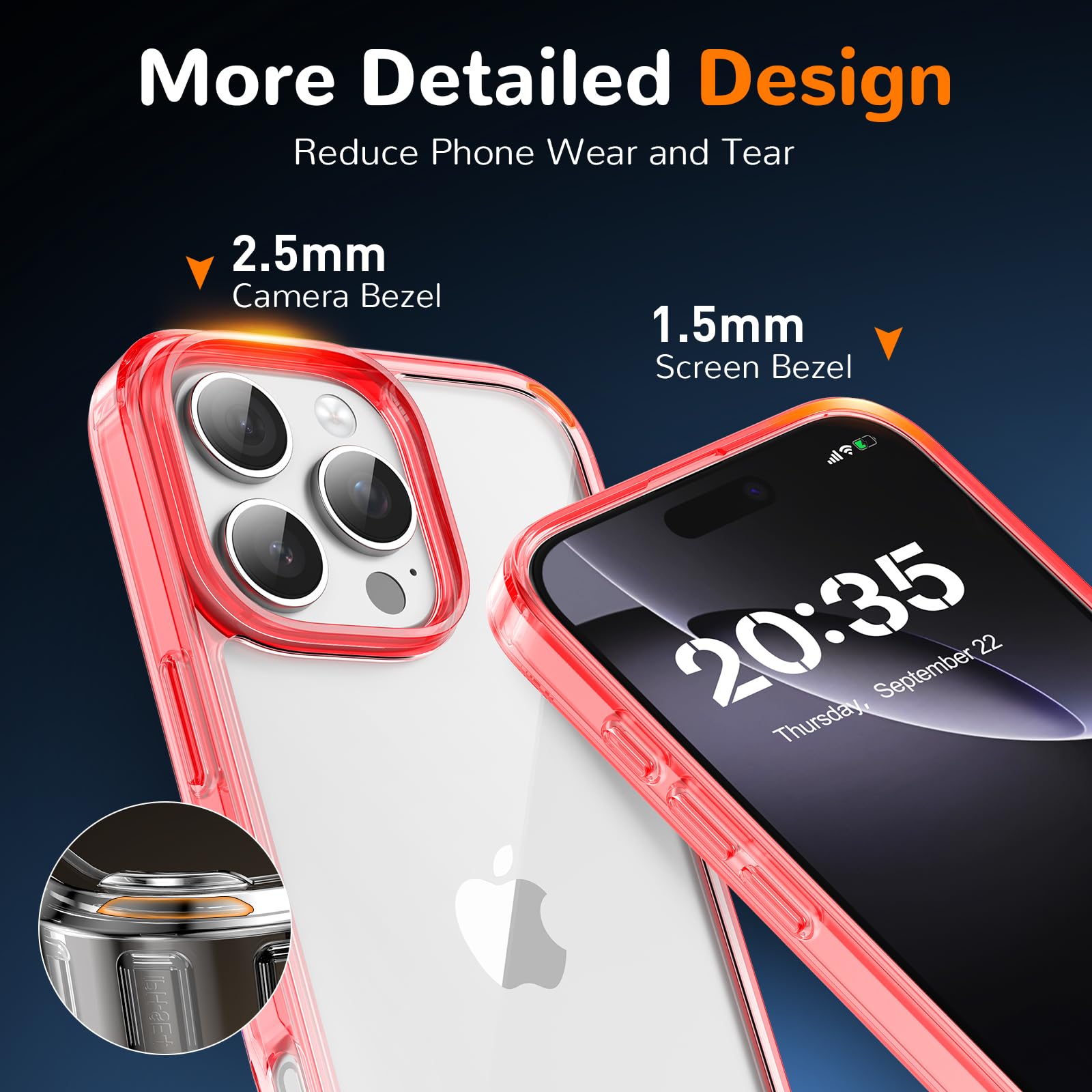 Clear Case for iPhone 15, Ultra Thin, Shockproof TPU Cover, Anti-Yellowing, Crystal Clear, Phone Case for Apple iPhone 15 - Clear — view 408