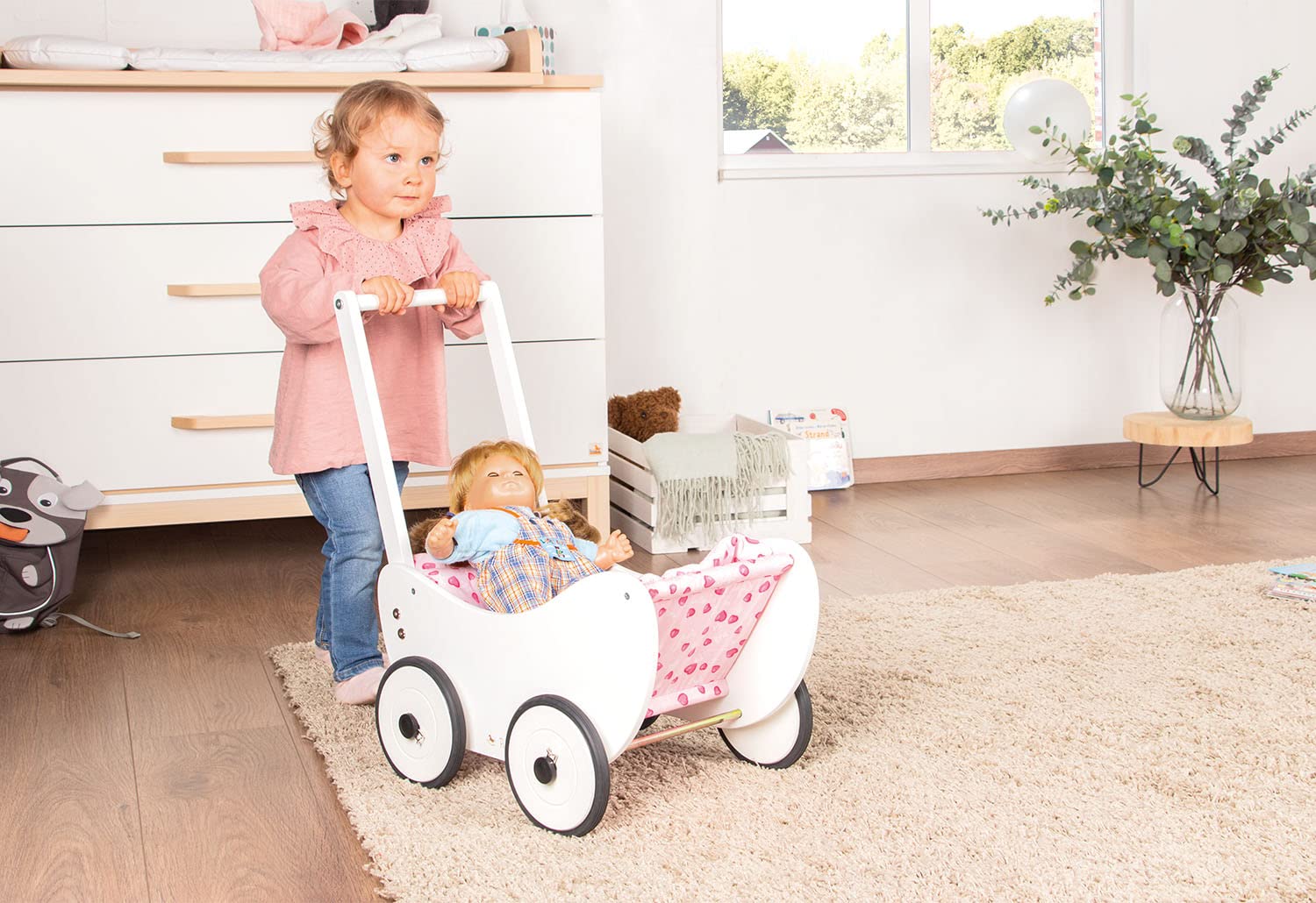 PINOLINO Puppenwagen Trixi, weiß, 2-TLG.