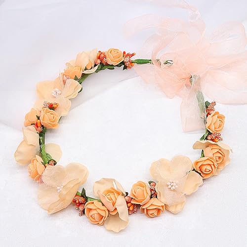 Miniatura 6 de Diadema de corona de flores, corona, guirnalda, bandas para el cabello, diseño floral, boda, novia, lazo, decoración de fiesta, tocado, tocado,