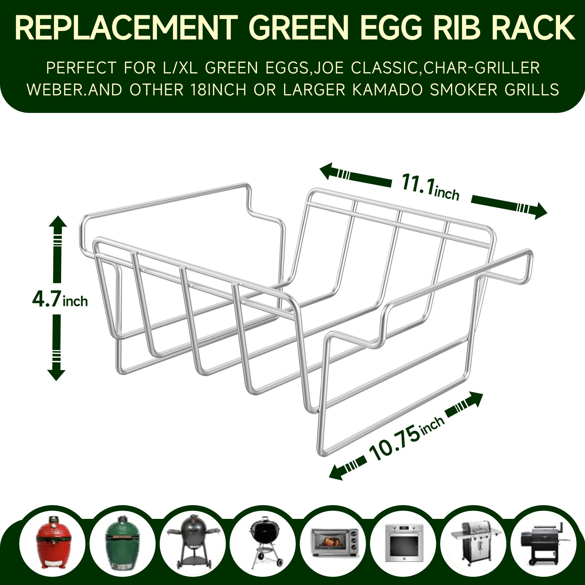 Green Egg Rib Racks Snapklik.com : Turkey Roasting Rack, Stainless Steel BBQ Rib Rack For ...