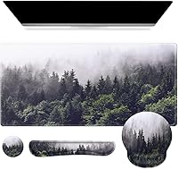 Vista 17 de iCasso - Alfombrilla de mouse, juego grande de alfombrillas de escritorio rosa, 4 en 1 XXL, alfombrilla de mouse + reposamuñecas para teclado +