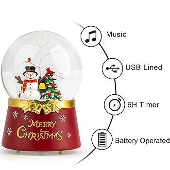 クリスマス スノードーム 雪だるま スノーイング スノードーム クリスマス 飾り 光る 動く まわる