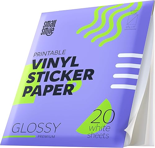 Vista 22 de Papel adhesivo de vinilo imprimible de alta calidad para impresora de inyección de tinta y láser, 20 papel adhesivo blanco mate impermeable, papel