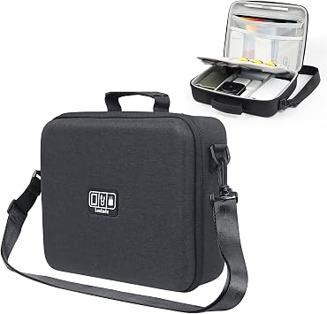 Luxtude Electronic Organizer Travel Case Large, Hard Case for Electronics, EVA Tech Organizers, Travel Cable Bag with Shoulder Strap, Charger Organizers Carrying Cases for iPadUp to 11