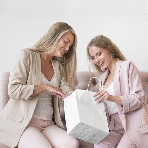 Miniatura 5 de TOWRAP Bolsas de papel kraft 25 piezas de 11 x 5.9 x 11 pulgadas, bolsas de regalo marrones con asas a granel, bolsas de fiesta, bolsas de compras,