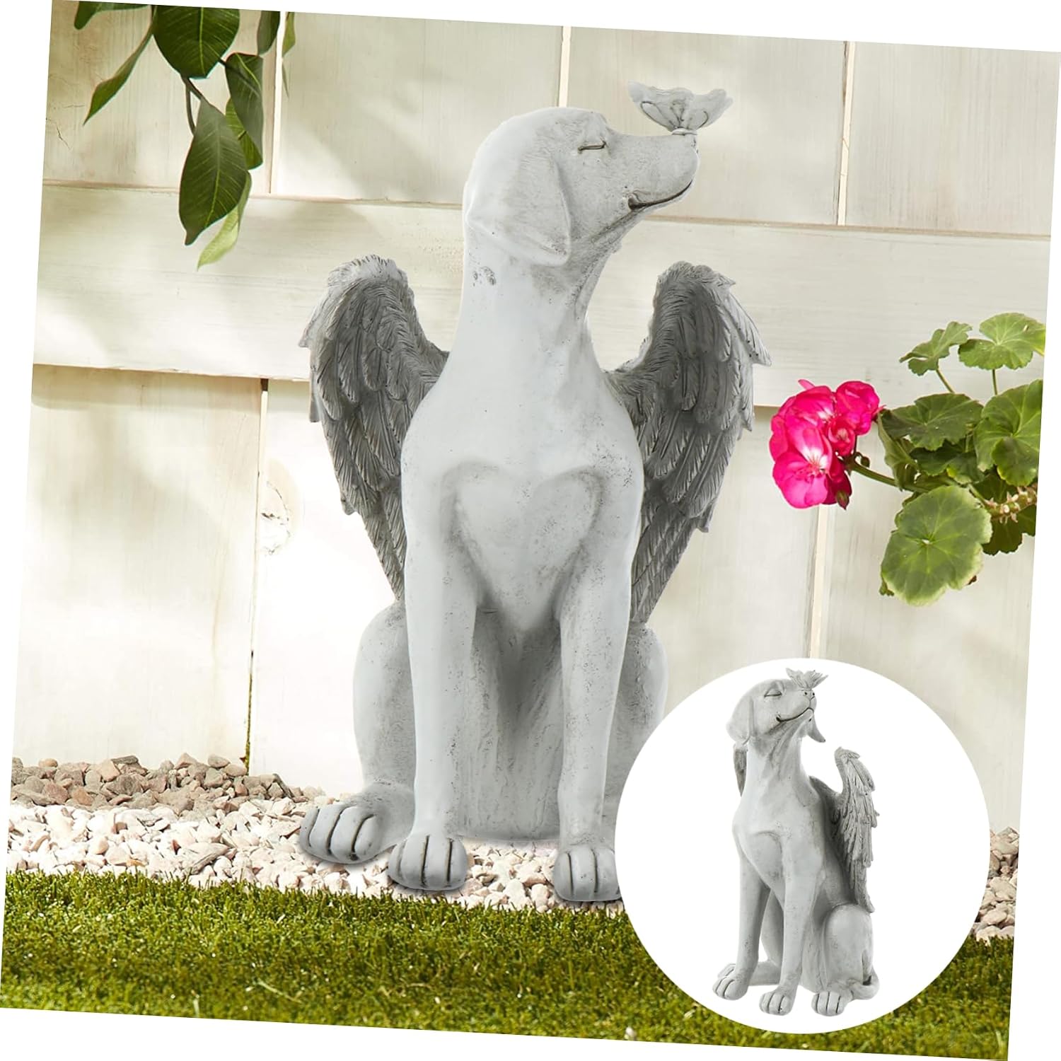 Resin Dog Angel Memorial Grave Marker Statue for Garden Outdoor PET Tribute Bereavement Decoration Dog Memorial Sculpture