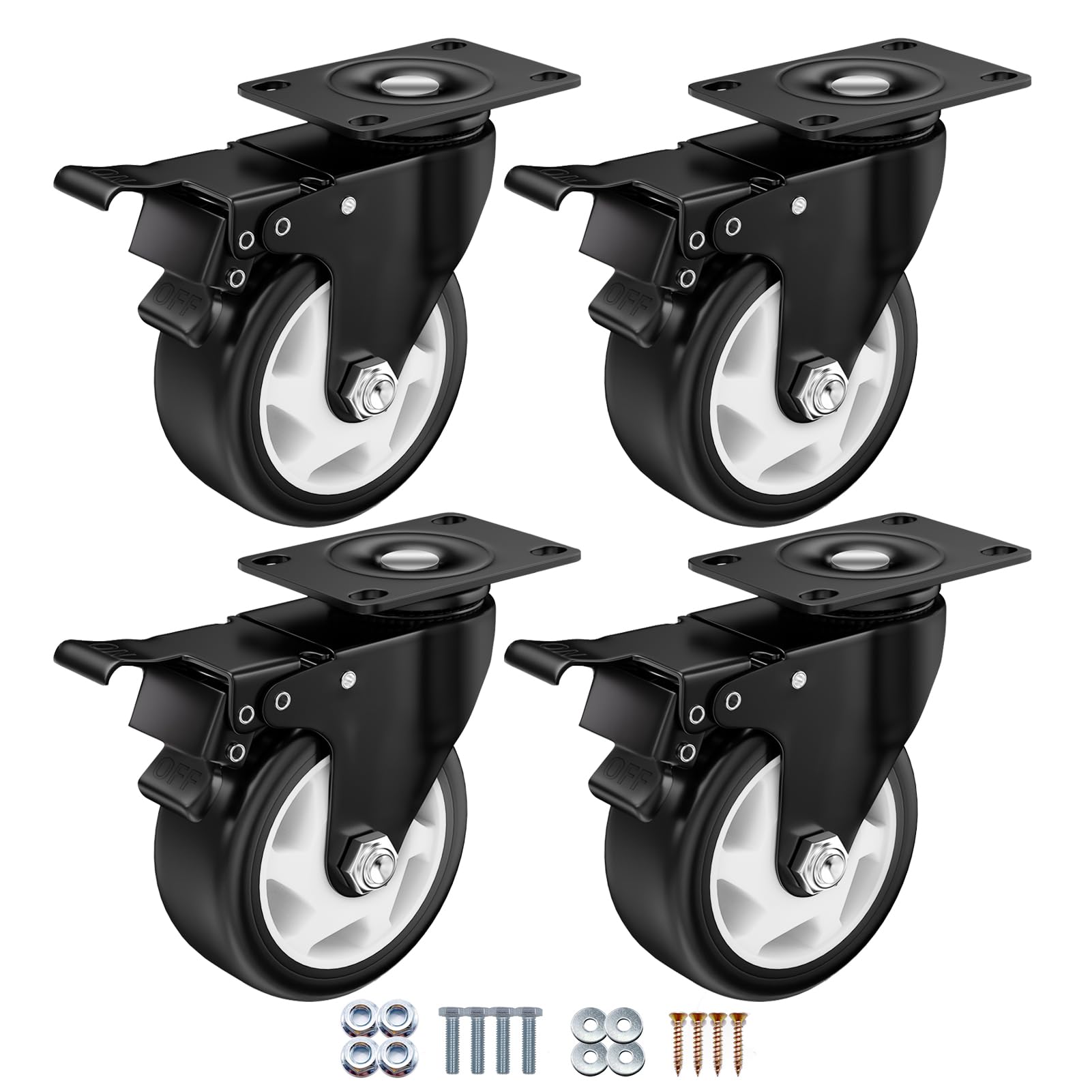 Heavy Duty Caster Wheels with Brake - 2 Inch -30