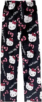 Anime Pajamas Pants Women Cartoon Family Christmas Pajama Pants Kawaii Flannel Pajama Pants Black and Pink