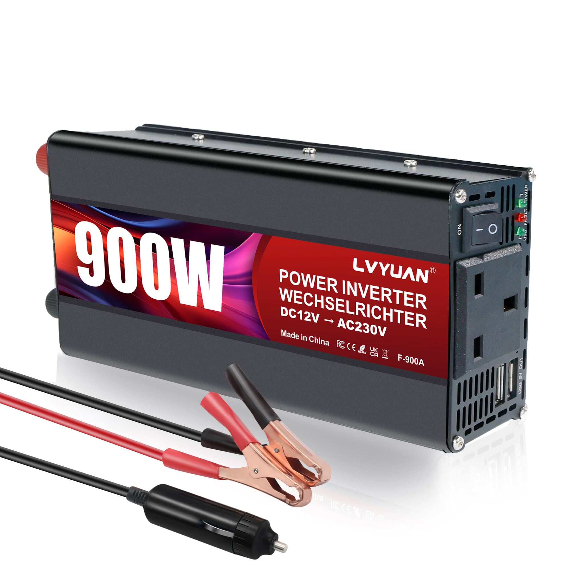 LVYUAN Inverter di potenza 12 V, 900 W