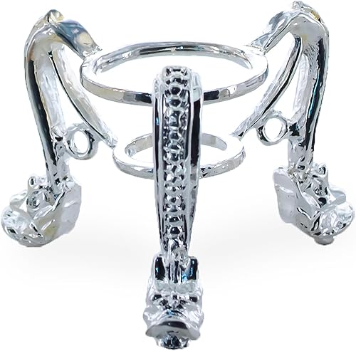 BestPysanky Quatrefoil - Soporte de esfera de huevo de metal plateado