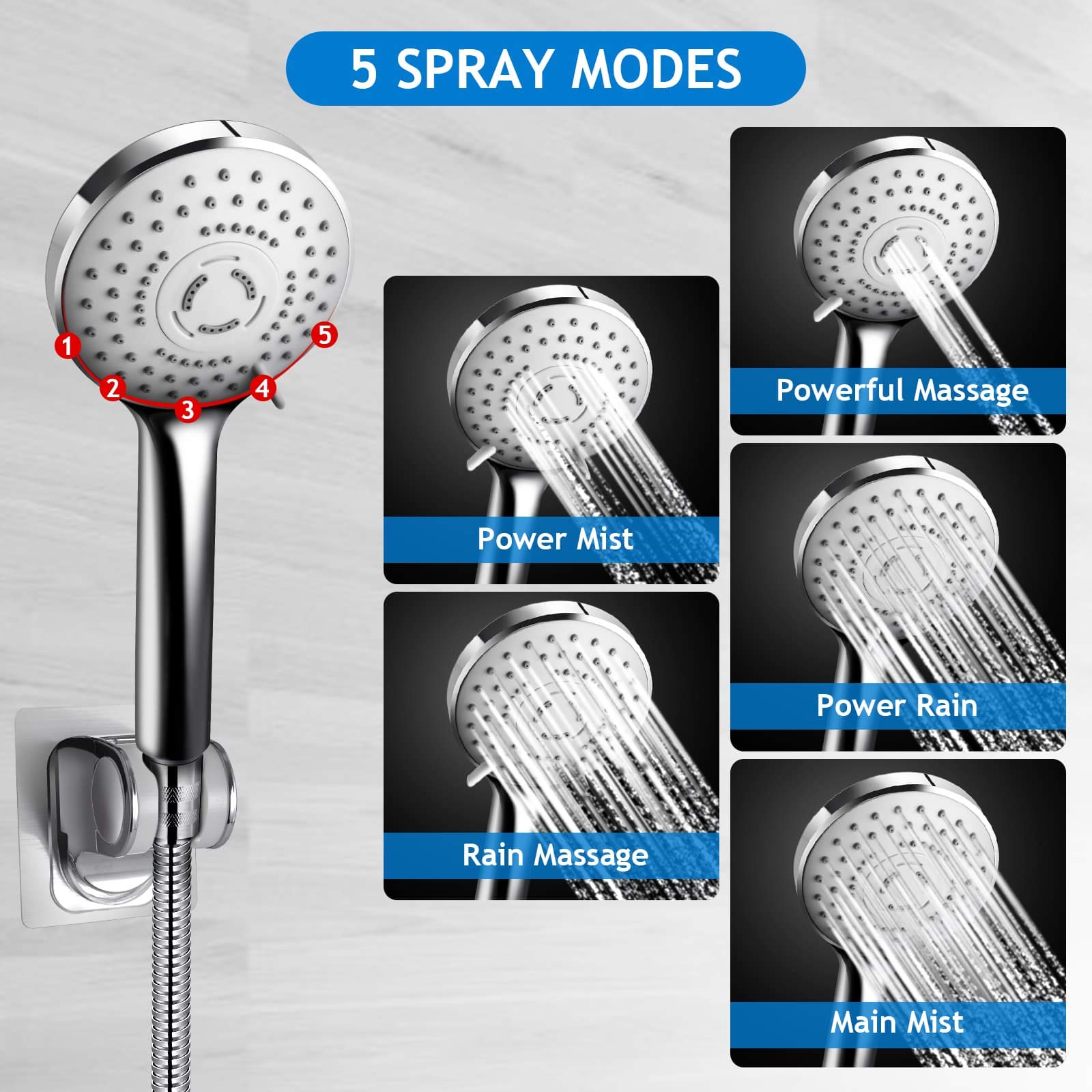 Shower Head Combo,10 Inch High Pressure Rain Shower Head with 11 Inch