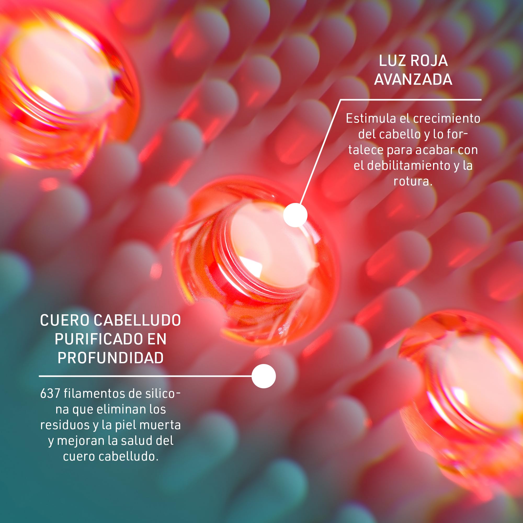 Masajeador LED cuero cabelludo FAQ 301 para crecimiento pelo cuidado capilar absorción tratamientos